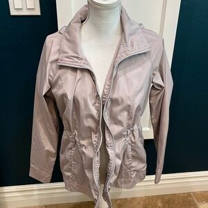 Apana hooded windbreaker.